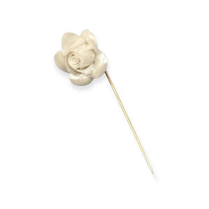 Unbranded Flower Brooch Stick Lapel Pin Off-White 0818